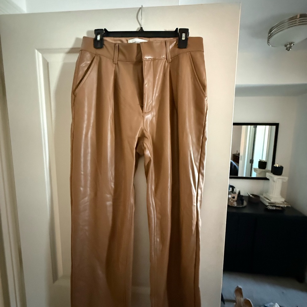 Abercrombie & Fitch Brown Leather Trouser Pants